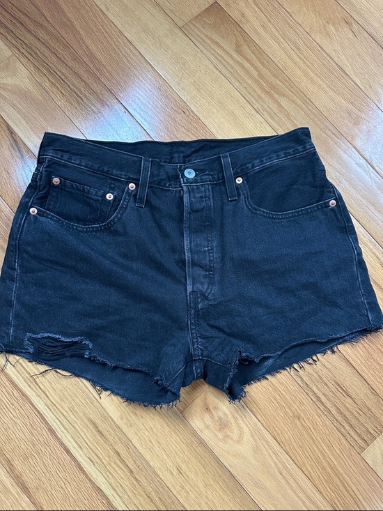 Levi's Pants - Levi's Black Distressed High-Rise Denim Shorts